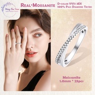 HFY GRA Certified 0.115ct Real Moissanite X Infinity Mobius ROW Ring S925 Silver K Gold Plated Perso