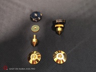 金屬音響喇叭流體震動避震定音錐（四隻可調教高度24k金脚釘和釘脚座+4片3M雙面貼）音響腳尖/機械腳尖/流體震動防震腳釘/