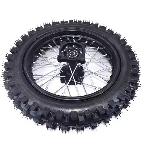 Motorcycle Rear Wheel 1.85-12 Inch With 80/100-12 inch Tire Steel Rim Circle Aluminum Hub For CRF KL