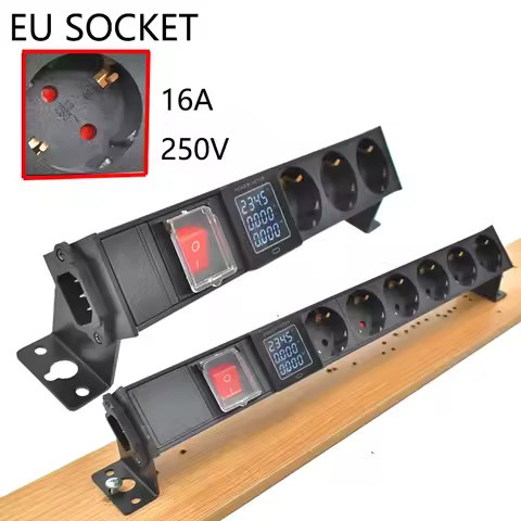 PDU distribution board distribution unit C14 port desktop desktop EU socket 1-9AC double break switc