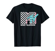 Neon Distressed Checkered Logo Graphic T-Shirt T-Shirt
