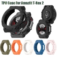 Amazfit T-Rex2 Silicone Soft TPU Hollow Out Smart Watch Case For Amazfit T-Rex 2 Shockproof Anti Scratch Watch Shell Frame Bumper Protector