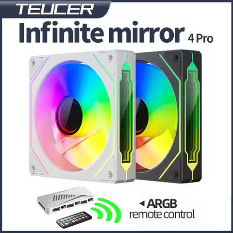 Teucer Infinite Mirror 4Pro 120mm PC Case Fan PWM ARGB Water Cooler CPU Cooling Ventilador Unlimited