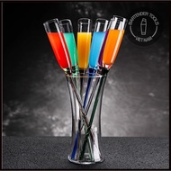 Bộ 6 ly thủy tinh cocktail không đế 150ml (kèm giá đựng)