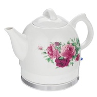 1.2L Electric Tea Water Kettle Ceramic Pot With Floral Rose Goods Qw