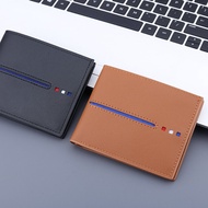 Men Wallet Card Clamp Men's Wallet with Zipper Boys Short Gap Former Red Wallet College Student Men's Foldable Japanese Style