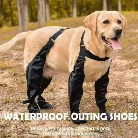 Waterproof Dog Rain Boots Adjustable Dirty-Proof Pets Paws Protector Auxiliary Strap Breathable Anti