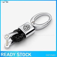 Leather Knitting Metal Car Keychain Keyfob Volkswagen VW Car Logo Keychain