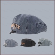 HK2 Children Denim Flat Cap With BOSTON Embroidery Adjustable Strap Four Colors Kids Casual Hat KH2