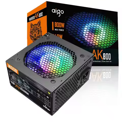Aigo AK PC PSU Power Supply Unit 500W 600W 700W 800W 1000W Gaming 120mm RGB Fan 220V ATX Desktop com