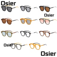 OSIER Pilot Round Sunglasses, Fashion Double Bridge Orange Shades, Trendy Punk Luxury 70s Glasses fo