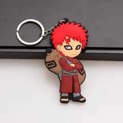 Anime Naruto Cartoon People Serie Silicone Keychain kawaii Gaara Uzumaki Naruto Deidara Backpack Dec