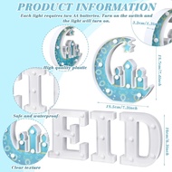 4 Pieces Ramadan Eid LED Marquee Lights Eid Letter Moon Star Eid Mubarak Decoration Ramadan Eid LED 