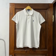 KEMEJA [SM Man / XL Woman] POLO Ralph Lauren Cotton POLO Shirt Sleeve I PURE White I Vintage Vtg Ret