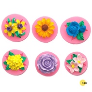 H&X 3D Flower Silicone Mold DIY Cake Decorating Tool Candle Mould Gift