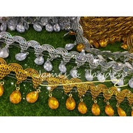 [Meter] Renda Hiasan /Renda Diamond/Renda Batu / Renda Manik/ Lace /Diamond Lace / Belly Dance Lace