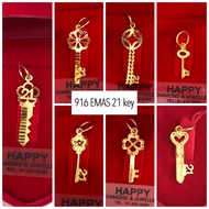 916 gold 21 years old birthday 21st birthday key pendant/ 916 Emas umur 21 loket/ 916 黄金21岁生日钥匙牌 锁匙牌