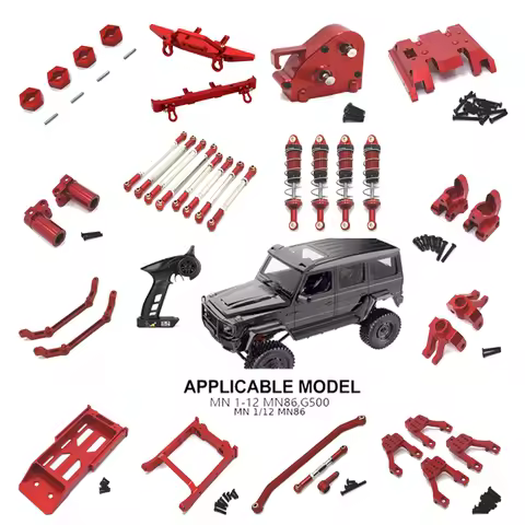 Metal Shock Absorber Tie Rod Set Drive Shaft Pull Rod Rims Shock Tower For 1/12 MN MN128 MN86K 4WD O