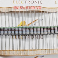 (Combo of 10) Resistor 1W 510R 510ohm oxide film error 5% High quality paper blister pack