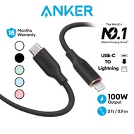 Anker 641 PowerLine III Flow USB C to Lightning Cable 100W iPhone Cable 3ft Fast Charging Cable for iPhone, iPad (A8662)