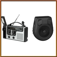 [V E C K] Outdoor Multifunctional Solar Radio Portable FM / AM Radio with Mini Portable Fan Waist Clip Fan