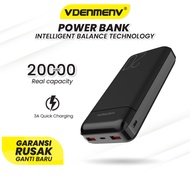 VDENMENV Powerbank DP37 20000mAh Real Capacity LED Battery Indicator Powerbank intelligent Balance Technology