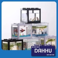 Aquarium Big 16x10.5x14.5cm Mini Lego Block Tank Betta , Guppy Tank Building Block Ant Tank fish ikan laga gapi