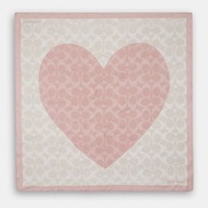🇺🇸美國現貨 Coach Outlet  情人節💕型系列 Jumbo Signature Heart Print Silk Square Scarf全真絲圍巾🧣