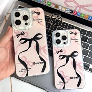 Coquette Ribbon Black Pink Bowknot Phone Case For iphone 11 12 13 14 15 Pro Max Plus Phone Protectiv