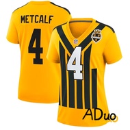 Men's Pittsburgh Steelers #4 DK Metcalf Gold Alternate 1933 Throwback NFL American Football Jersey J