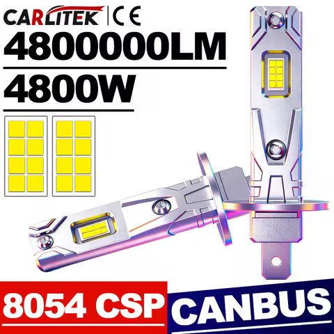 Carlitek H1 LED Headlight Bulbs CANBUS 4800W 4800000LM CSP Car Light 1:1 Mini Wireless H1 DRL Fog Li
