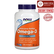 READYSTOCK NOW Foods omega 3, 180 EPA / 120 DHA, 200 softgels