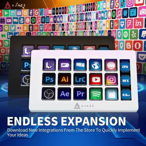 AJAZZ AKP153E Multifunctional Console Panel Desktop Assistente 15 Macro Keys Trigger Actions Custom 