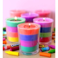 LILIN 60 GR (8 HOURS) RAINBOW SLOKI GLASS CANDLE NON-AROMA LIGHTING DECORATION