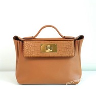 Hermes Mini 2424 Touch 金棕金扣 鱷魚皮