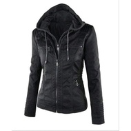 Female Leather Hoodie