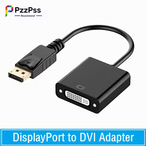 DisplayPort to DVI Cable Adapter Display Port DP to DVI Converter HD 1080p Male to Female For PC Lap