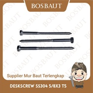 LAG SCREW STAINLESS - DESKSCREW SS304 5/ 8X3 T5