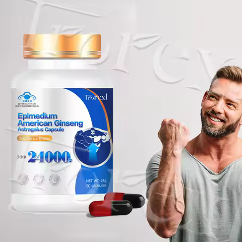 Epimedium Ginseng Capsules Male Power Enlarge Supplement– Huge-Vitalize Pills for Maximum Performanc