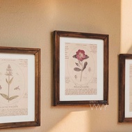 Set of 3 classic wooden frames 2cm 20x25 wall hanging | Natural wooden picture frame with Floral pai
