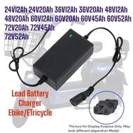 EBIKE BATTERY CHARGER 24V 36V 48V 60V 72V 12AH 20AH 32AH 45AH 52AH 48V12AH ELECTRIC E-SCOOTER LEAD B