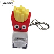 AOPHEKM Hamburger Fidget Keychain, French Fries Ice cream Keycap Finger Keyboard Cap, Relief Stress 