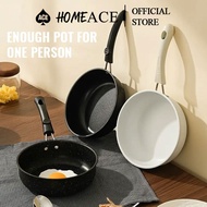 HOMEACE White Non Stick Frying Pan Flat Pan Suitable Supplementary Food Pot