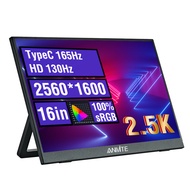 Anmite 16 inch IPS Portable Screen Monitor 2.5K 165HZ SRGB 100% 1600P USB TPYE-C Compatible Laptop S