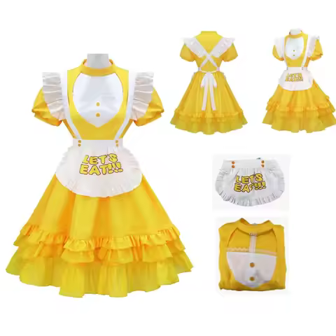 Anime Kuma Bear Cosplay Costume Yellow Dress Little Yellow Chicken Chika Lolita Set Halloween Carniv