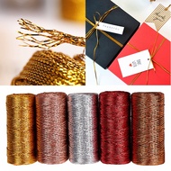 5Pcs 1.5mm 100Meters Round Macrame Cord Thread Ribbon Bow Crafts Handmade DIY Gold Wire Rope String Sewing Trim Twine Twisted Jewelry Making Home Textile Decor