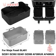 ROXUL Air Fryer Baking Tray, Rectangle Reusable Air Fryer Basket, Silicone Rectangle Basket Containe