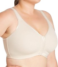 Women's Plus Size Cotton Luxe Front and Back Close Wire Free Bra, NATURAL, 44H