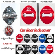 4pcs/set Car Door Lock Cover Protective Decoration Stainless Steel for Mazda Cx-5 3 2 Cx-8 Cx-3 Cx-30 6 Bt-50 Mx-5							 Accessories