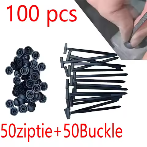 100pcs Nylon Universal Cable Tie Buckle Pin and Button Zip Ties Self-Locking Fixed Cables Zip Tie Wi